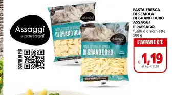 Pasta fresca di semola di grano duro assaggi e paesaggi fusilli o orecchiette 500g