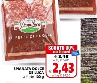 Spianata dolce de luca a fette 100g