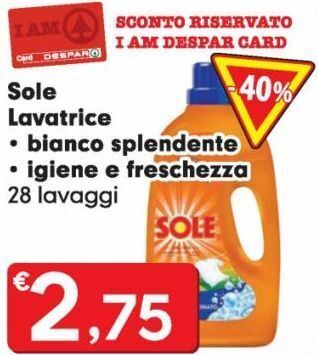 Despar Sole lavatrice offerta