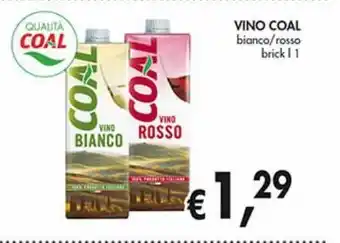 Supermercato Coal Vino coal bianco/rosso 1 l offerta