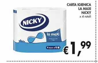 Supermercato Coal Carta igienica nicky la maxi x4 rotoli offerta