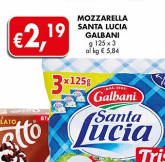 Supermercato Coal Mozzarella santa lucia galbani offerta