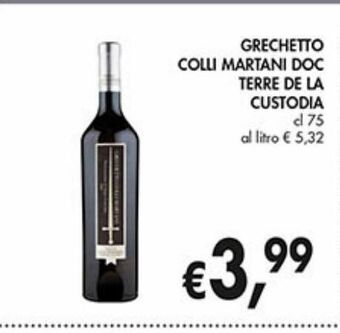 Grechetto colli martani doc terre de la custodia