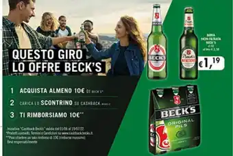Birra non filtrata beck's