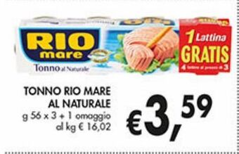 Supermercato Coal Tonno al naturale rio mare offerta