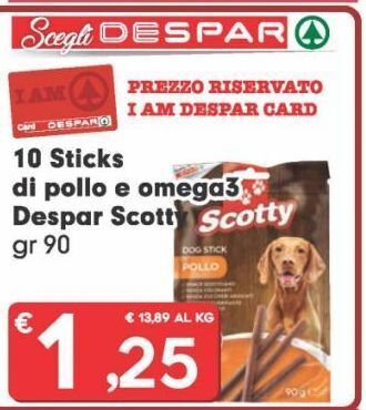 DeSpar Express 10 sticks di pollo e omega3 despar scotty offerta