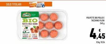 Conad Polpette bio pollo e tacchino fileni offerta