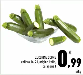 Conad Zucchine scure calibro 14-21, origine italia, categoria i offerta