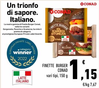 Conad Finette burger conad offerta