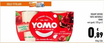 Conad Yogurt intero 100% naturale yomo offerta