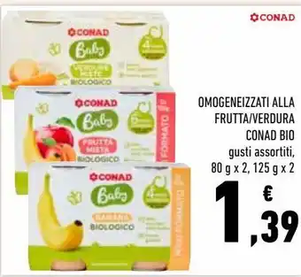 Conad Omogeneizzati alla frutta/verdura conad bio gusti assortiti offerta