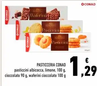 Conad Pasticceria conad pasticcini albicocca, limone, cioccolato, waferini cioccolato offerta