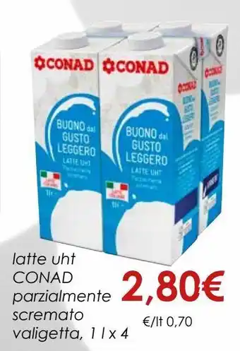 Conad Latte uht conad parzialmete scremato valigetta offerta