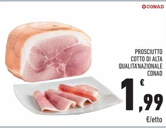 Prosciutto cotto di alta qualitá nazionale conad