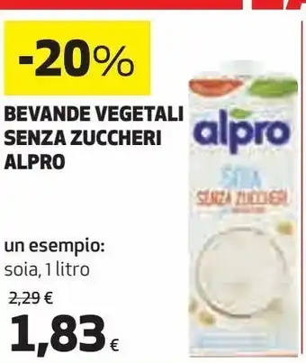 Ipercoop Bevande vegetali senza zuccheri alpro offerta