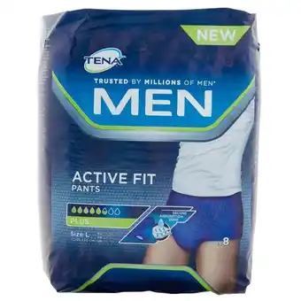 La Saponeria Tena assorbenti pants plus men active fit large 8 pezzi offerta