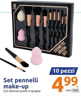 Action Set pennelli make-up 10 pezzi offerta