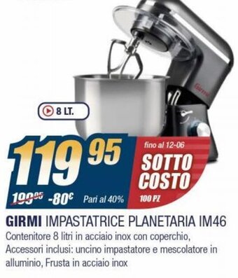 Sinergy Girmi Impastatrice Planetaria IM46 offerta