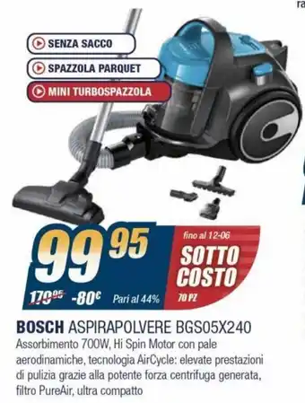 Sinergy Bosch Aspirapolvere BGS05X240 offerta