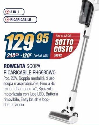 Sinergy Rowenta Scopa Ricaricabile RH6935W0 offerta