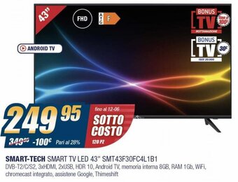 Sinergy Smart-Tech Smart TV LED 43" SMT43F30FC4L1B1 offerta