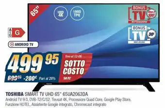 Sinergy Toshiba Smart TV UHD 65" 65UA2063DA offerta