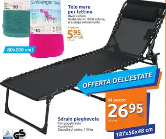 Action Sdraio pieghevole 187x56x48 cm offerta