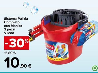 Carrefour Market Sistema pulizia completo con manico 3 pezzi vileda offerta