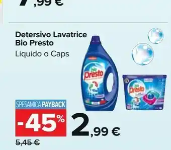 Detersivo lavatrice bio presto