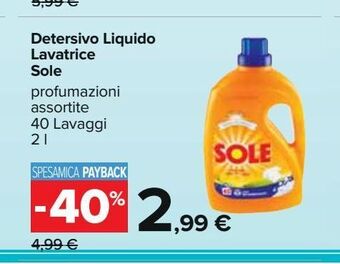 Carrefour Iper Detersivo liquido lavatrice sole offerta