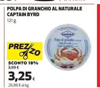 Ipercoop Polpa di granchio al naturale captain byrd offerta