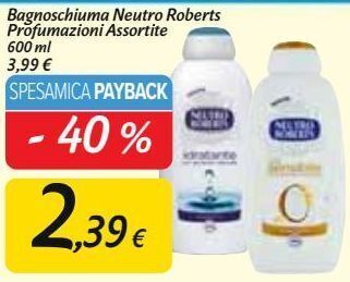 Carrefour Market Bagnoschiuma neutro roberts profumazioni assortite offerta