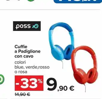 Cuffie a padiglione con cavo