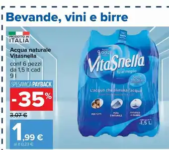Acqua naturalle vitasnella
