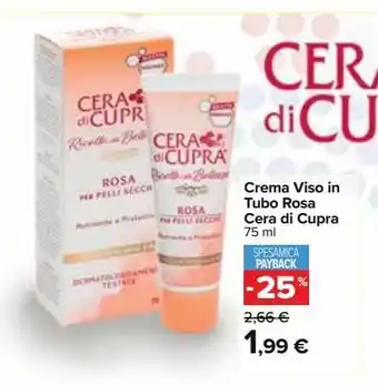 Crema viso in tubo cera di cupra
