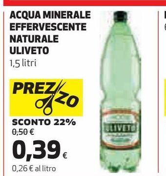Ipercoop Acqua minerale effervescente naturale uliveto offerta