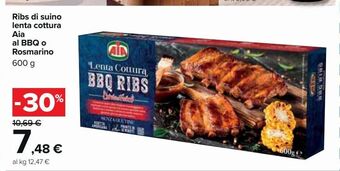 Carrefour Market Ribs di suino lenta cottura aia al bbq o rosmarino offerta