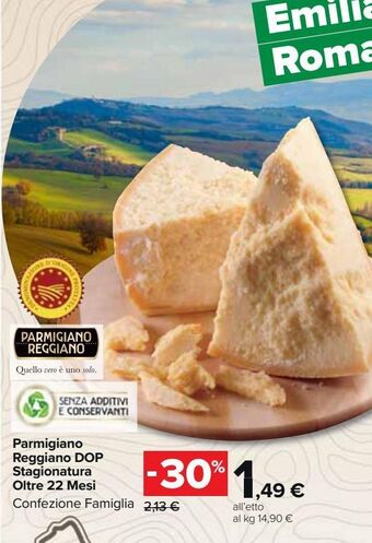 Carrefour Market Parmigiano reggiano dop stagionatura oltre 22 mesi offerta