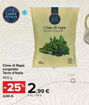 Carrefour Iper Cime di rapa terre d'italia offerta