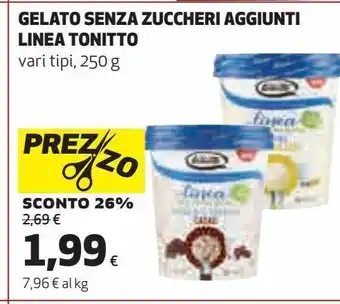 Ipercoop Gelato senza zuccheri aggiunti linea tonitto offerta