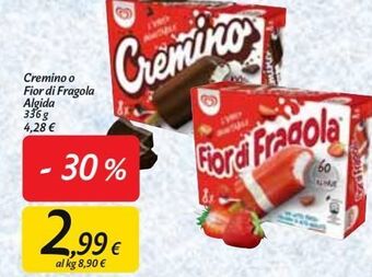 Cremino o fior di fragola algida