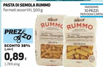 Ipercoop Pasta di semola rummo offerta