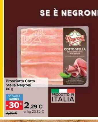 Carrefour Market Prosciutto cotto stella negroni offerta