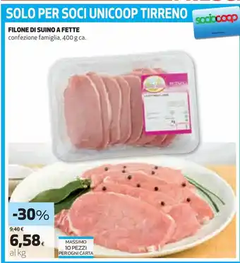 Filone di suino a fette