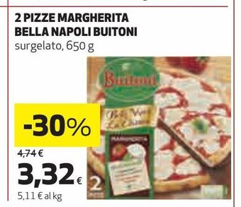 Ipercoop 2 pizze margherita bella napoli buitoni offerta