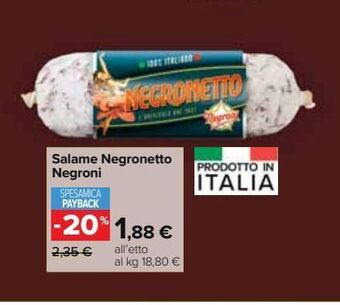 Carrefour Market Salame negronetto negroni offerta