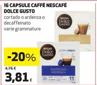 Ipercoop 16 capsule caffè nescafè dolce gusto offerta