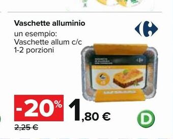Vaschette alluminio carrefour