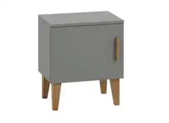 Comodino bambino grigio e base rovere elias