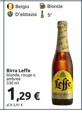 Carrefour Iper Birra leffe blonde rouge o ambree 330 ml offerta
